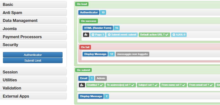 chronoforms authenticator, visualizzare un form solo ad utenti e gruppi specifici