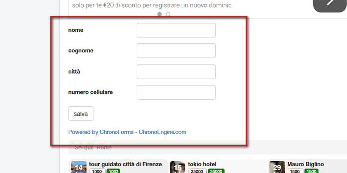 chronoforms test form chronoforms test form